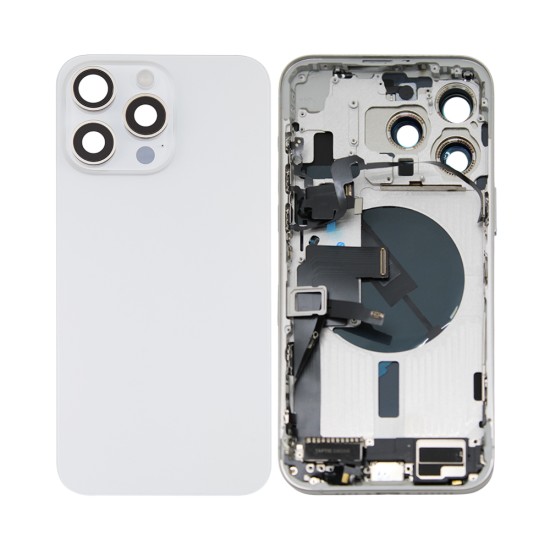 Back Cover+Frame+Flex Apple iPhone 15 Pro Max with Wireless Charge+Flashlight Flex White